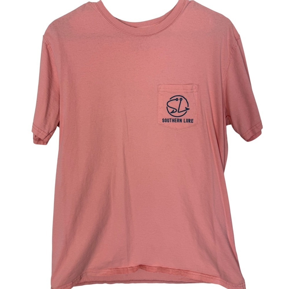 Southern Lure Graphic T-Shirt Mens L Salmon Fishing Great Catch Back Print